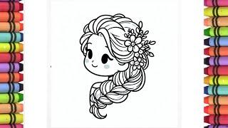 How to draw Elsa from Frozen, Disney princess Elsa drawing, Elsa Frozen movie colouring pages