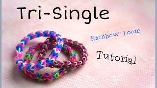 EASY Tri-Single Rainbow Loom Tutorial (Triple Single)