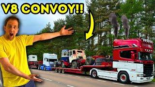 Join Us On An EPIC V8 Convoy South | SCOTLAND PT 2 | #truckertim