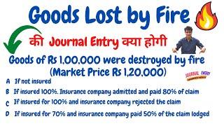 Loss of Goods by Fire Journal Entry  | #24 Journal Entries Accounting |Class 11 Account