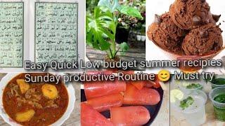 Summer Recipe|Easy Low budget Recipes Pakistani Mom Sunday Productive routine|@LifestyleWithSafa