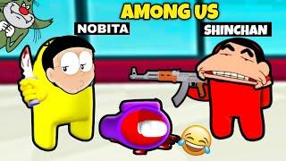 Shinchan And His Friends Playing Among Us In Roblox  | Very Funny  Gameplay Roblox