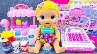 Now Showing! Satisfying with Unboxing PinkIce Cream Shop Playset, Cute Alive Doll ASMRReview Toys