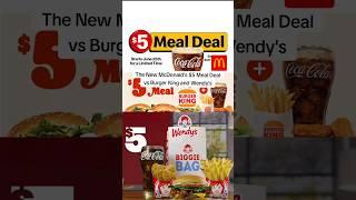 McDonald's New $5 Meal Deal vs Burger King and Wendy's #fastfood #mcdonalds #wendys #burgerking