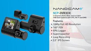 Nanocam+ NCP-DVR3CH | 3 Channel FHD Dash Camera with GPS, Wi-Fi and GPS