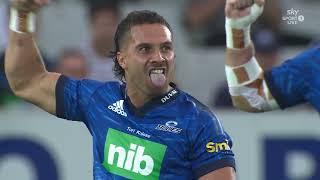 Blues perform their haka against Moana Pasifika