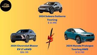 2024 Subaru Solterra Touring vs 2024 Chevrolet Blazer EV LT eAWD vs 2024 Honda Prologue Touring AWD