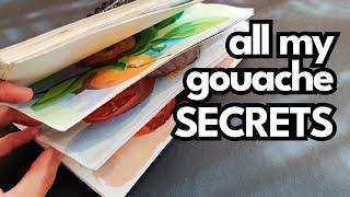 All my GOUACHE SECRETS REVEALED! // 2023 Sketchbook Tour