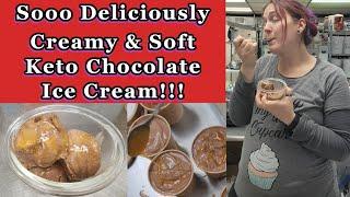 The Best Keto Chocolate Ice Cream Recipe | Soft for days in freezer (if it lasts that long!)