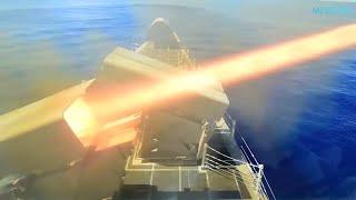 USS Gabrielle Giffords LCS 10 launches a Naval Strike Missile (NSM)