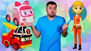 Robocar Poli. Ana Merkez Oyun Seti açması! Robocar Poli oyuncakları ile oyun derlemesi