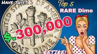 Top 5 Most Valuable One Dime rare Roosevelt Dime Coins worth A lot of money! Coins worth money!