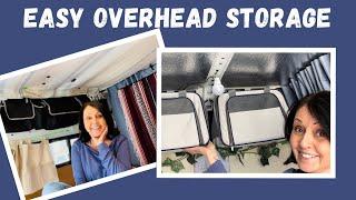 Easy & Inexpensive Overhead Storage Ideas For Your Van Build