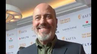 Mark Bridges ('Maestro' costumes) exclusive BAFTA Tea Party red carpet interview in Beverly Hills