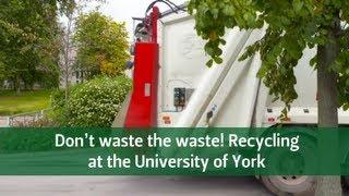 Don't Waste The Waste! Recycling at The University of York