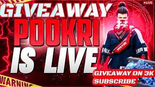 LIVE GIVEAWAY ON 3K SUBS 4vs4 cluch#freefire #livestream #freefirekannada #Pookriislive #kannada