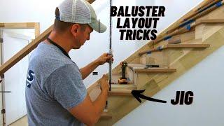 How to Layout Iron Baluster Spacing on Staircase - Wood Tread & Handrail Spindle Layout