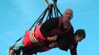 Thomas and Dadda ride the Sky Coaster South Pier Blackpool