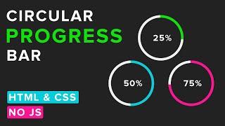 Circular Progress Bar | HTML & CSS - No Javascript