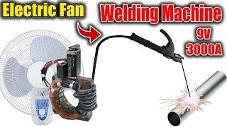 #viral #video TURN AN OLD ELECTRIC FAN INTO A 9 VOLTS HIGH-TECH WELDING MACHINE