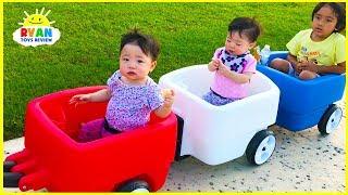 Step2 Choo Choo Wagon going to kids outdoor playground with Ryan ToysReview!