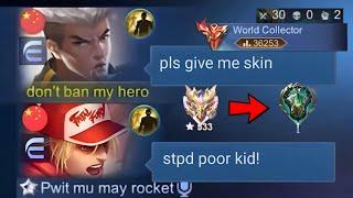 CHOU “POOR KID” BUT COLLECTOR PRANK AFTER END OF SEASON!! (my team cry) - Mobile Legends