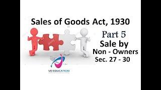 Sales of Goods Act, 1930 I Part 5 I Sale by Non - Owner of Goods I Sec. 27 - 30 I