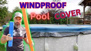 Windproof pool cover plus some extra tips to closing  your pool