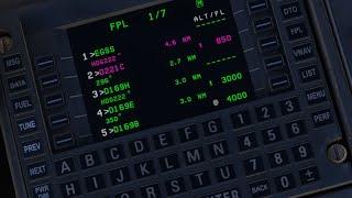 Beginners guide to programming routes into the BAe 146 UNS-1 navigation computer in Flight Simulator