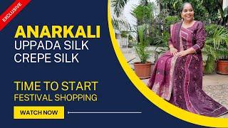 Exclusive Uppada Silk Anarkali Dress for Festival