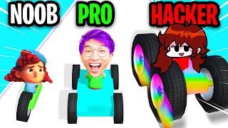 NOOB vs PRO vs HACKER In CARCRAFT.IO!? (ALL LEVELS!)