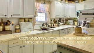 COZY COUNTRY COTTAGE KITCHEN REFRESH ~ PRIMITIVE ANTIQUE VINTAGE THRIFTED DECOR DECORATING IDEAS