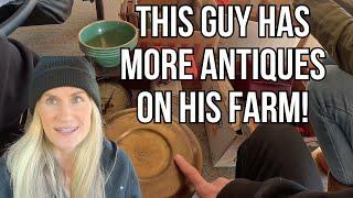 This guy has more Antiques on his farm! Vintage Flea Market Shop with me!