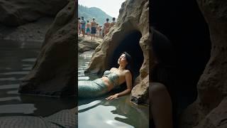 Fantasy Mermaid Mom Living with Her Children in a Cave #babygirl #mermaid #shorts #ai