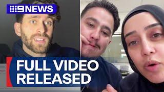 Israeli influencer releases full, unedited video of two Bankstown nurses | 9 News Australia