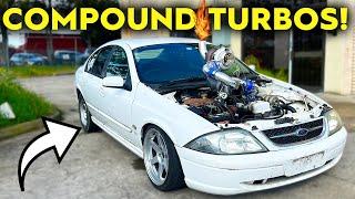 Installing TWO TURBOS On A $600 AU Falcon!