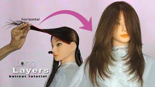 LONG LAYERED HAIRCUT tutorial