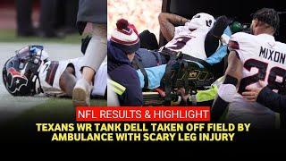 Texans WR Tank Dell carted off with knee injury after TD catch vs Chiefs