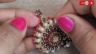 Rose necklace part 3( pearl chain)/DIY  long necklace /beading tutorial