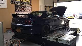 Nissan Skyline R33 GTR V-SPEC 557HP big single turbo dynorun.