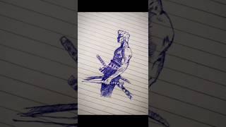 Drawing ZORO one piece carecter #animedrawing #shorts