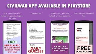 ALL IN ONE APP FOR CIVIL ENGINEERING KERALA PSC  - Launching  CivilWar app