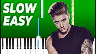 Justin Bieber - Peaches (Slow Easy Piano Tutorial)