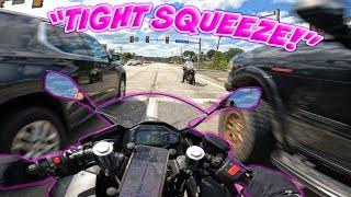 First Time LANE SPLITTING On My Ninja 500 (Couple Motovlog)