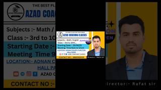 Azad coaching classes|| start new batch 2025by azad sir # math |