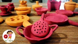 Amazing Technique to Make Handmade Kitchen Set from Clay | Polymer Clay Art | Clay Kitchen Set