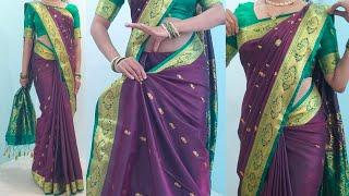 Banarasi silk saree draping perfectly easy steps for beginners | silk saree draping tutorial