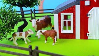 A Fun Farm Diorama with Barnyard Animal Figurines + Horses Cows Goats