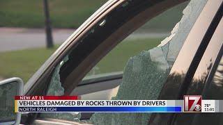 Cars in North Raleigh damaged by people tossing rocks