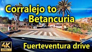 Drive from Corralejo to Betancuria / Car Ride / 4K